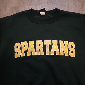 Michigan Spartans Crewneck Sweatshirt Green Pullover Size M